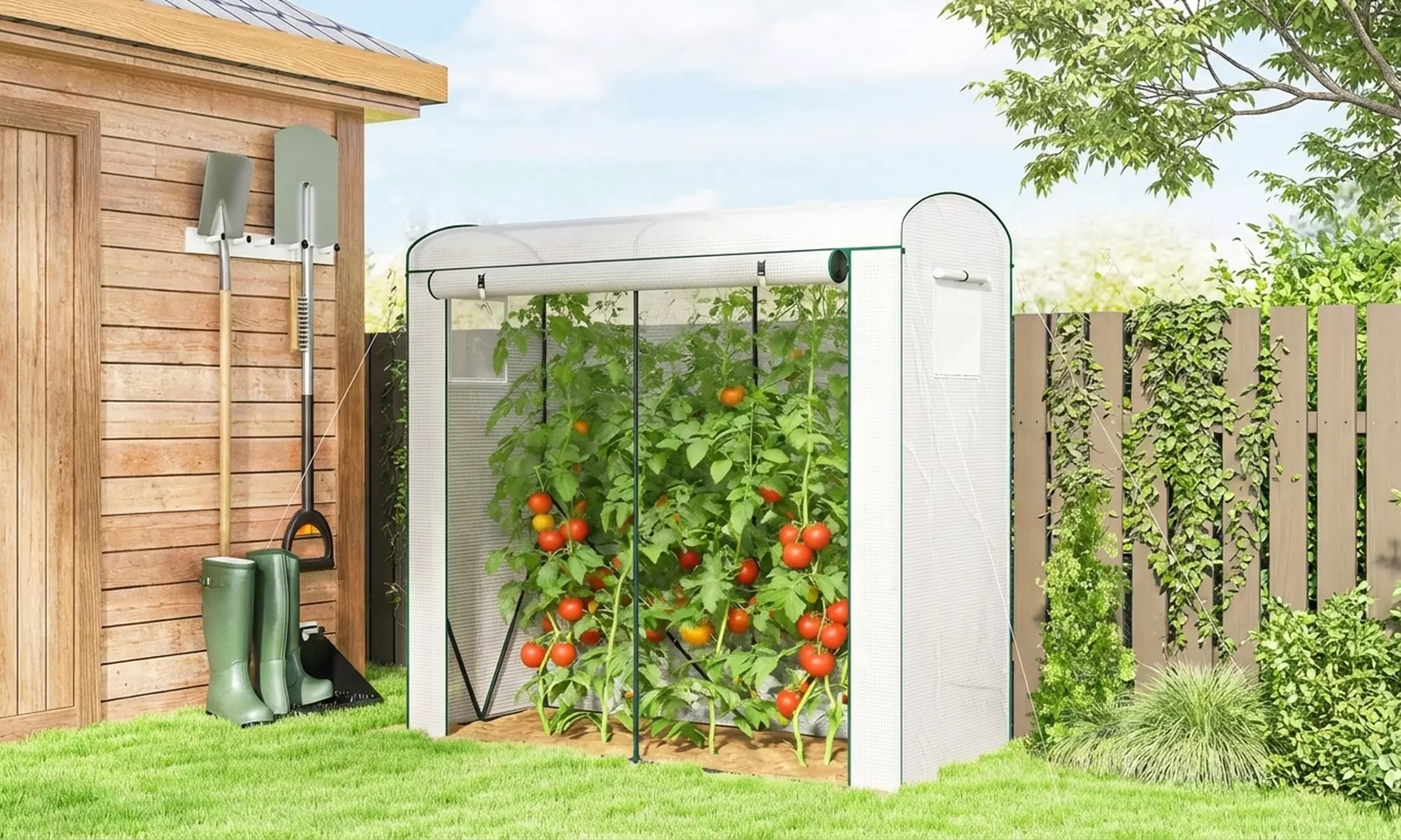 Outsunny Steel Frame Garden Greenhouse with PE Cover and Windows