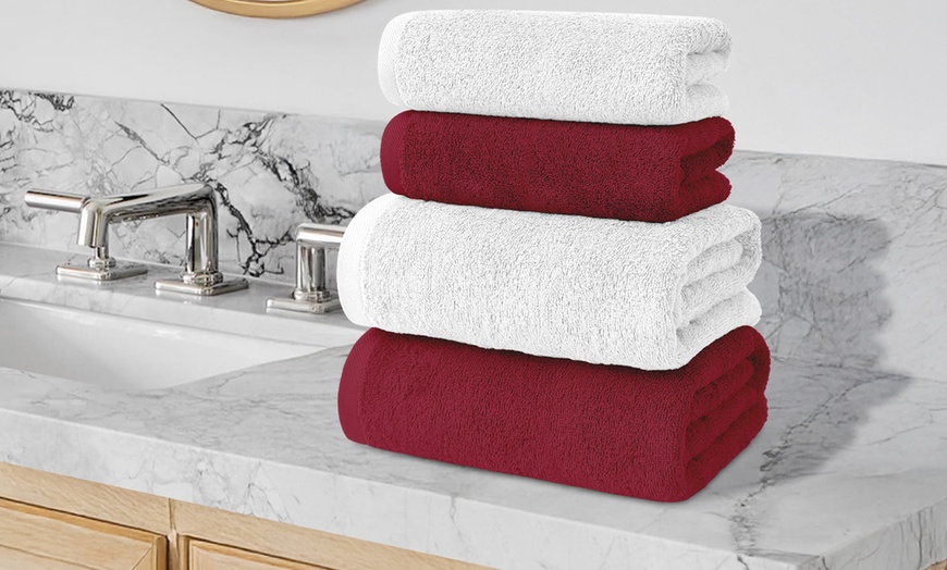 Image 21: Juego de 4 toallas de baño de algodón en 2 colores