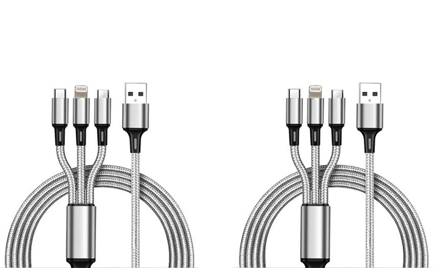 Image 4: Cavo ricarica multi-dispositivo in nylon, USB, Apple, USB-C, Micro-USB