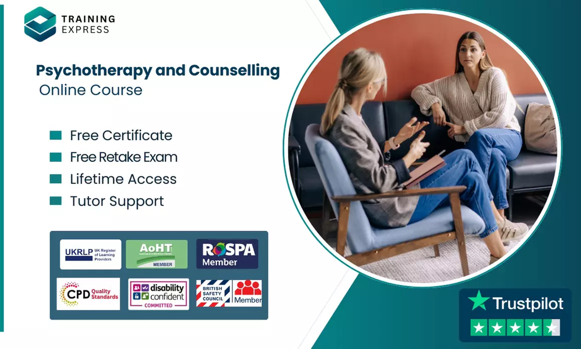 Psychotherapy & Counselling Online Course or Lifetime Membership to 2500 Courses (Up to 50% Off) - Primary Image