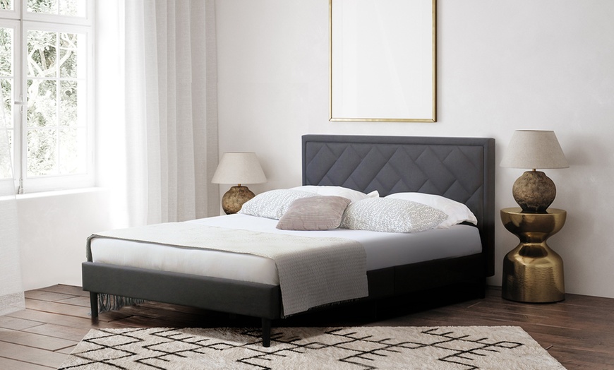 Image 2: Fabric Silverton Bed with Optional Mattress