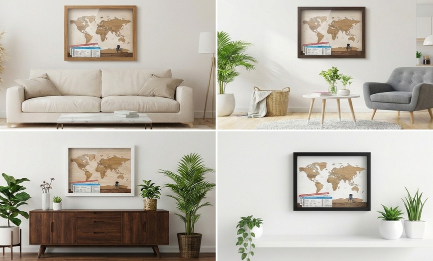 Image 4: Large Adventure Archive Box - 12'' World Map Travel Memory Shadow Box