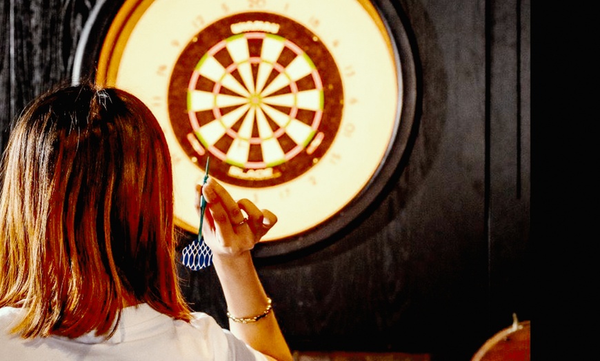 Image 1: Tech Darts or Shuffleboard for Two, Plus Drinks for Extra Fun