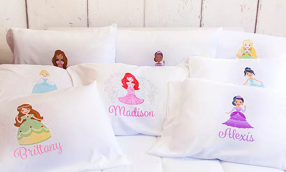 1, 2, 3, 5, or 10 Personalized Princess Pillowcases from Qualtry (Up to 84% Off) - Primary Image