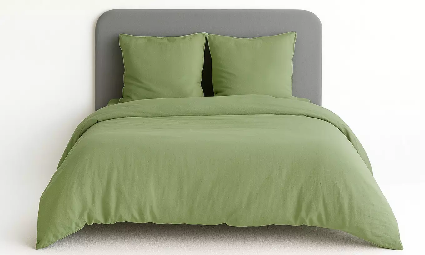 Parure de lit "Uni" micro lavée