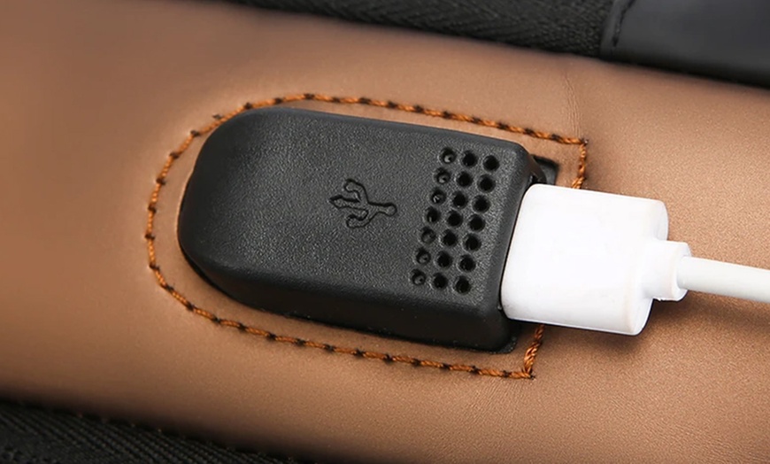 Image 10: Anti-theft Chest Shoulder Crossbody Sling Bag with USB Port