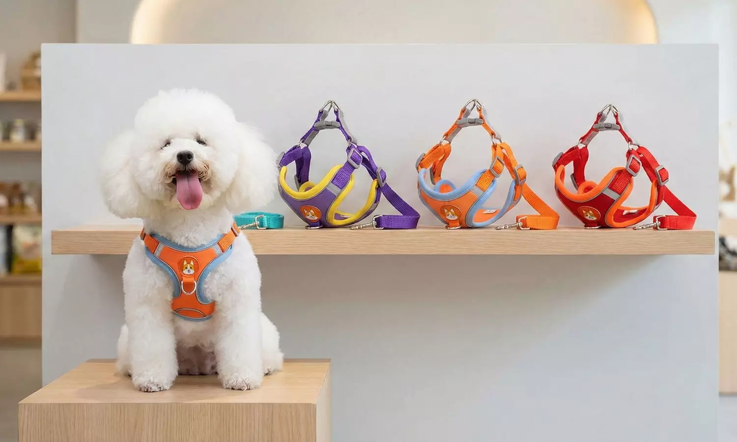 Dog Harness Leash Set with Collar Reflective No Pull for Small Dogs