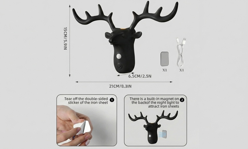 Image 6: Deer-Shaped Motion Sensor Light 