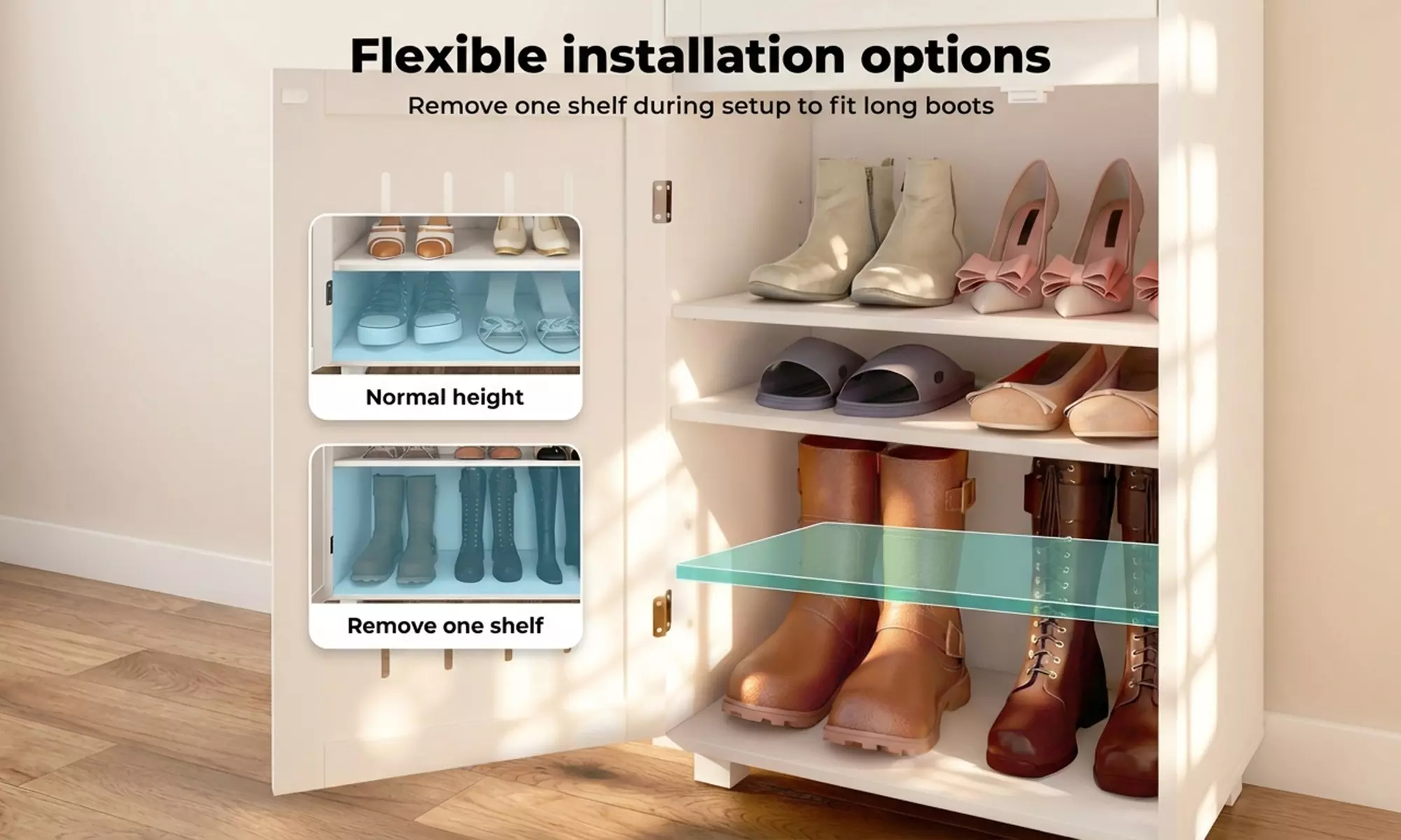 Levede Louvre Shoe Storage Cabinet