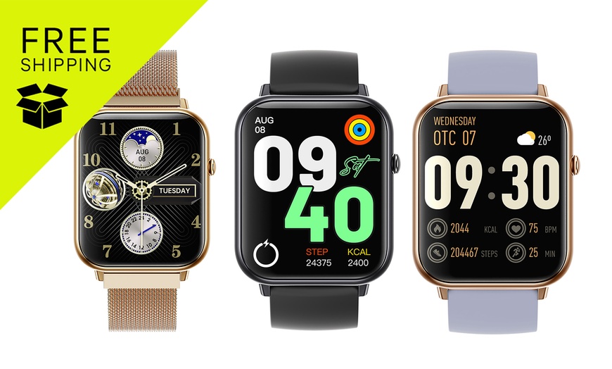 Image 1: Bluetooth Smart Watch 2.1" Touch Screen Heartrate Blood Pressure