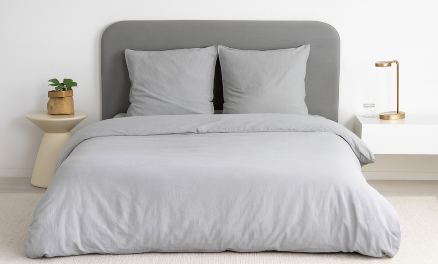 Image 11: Parure de lit "Uni" micro lavée