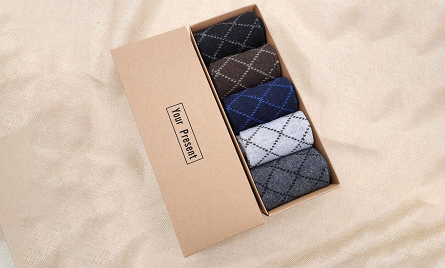 Image 11: Set of Five Pairs Wool Men's Socks 