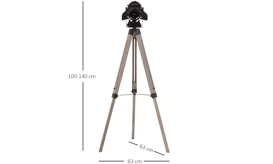 Image 4: HomCom Tripod Floor Lamp