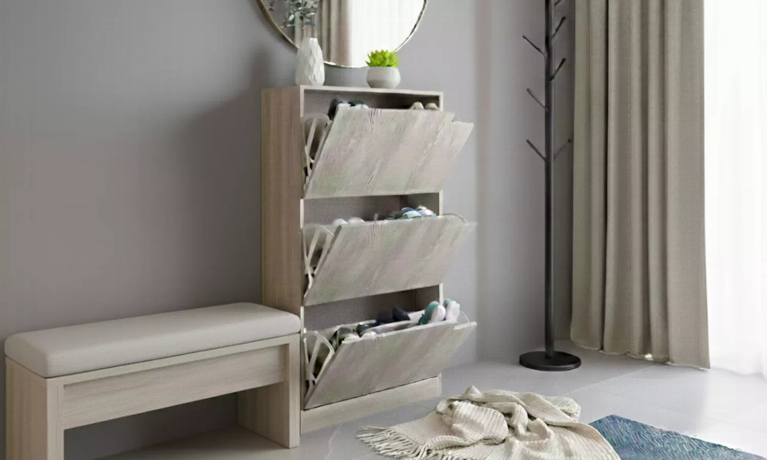 Scarpiera Slim a 3 ante