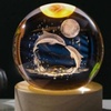 Image 6: 3D Engraved Crystal Ball Night Light with Solid Wood Base
