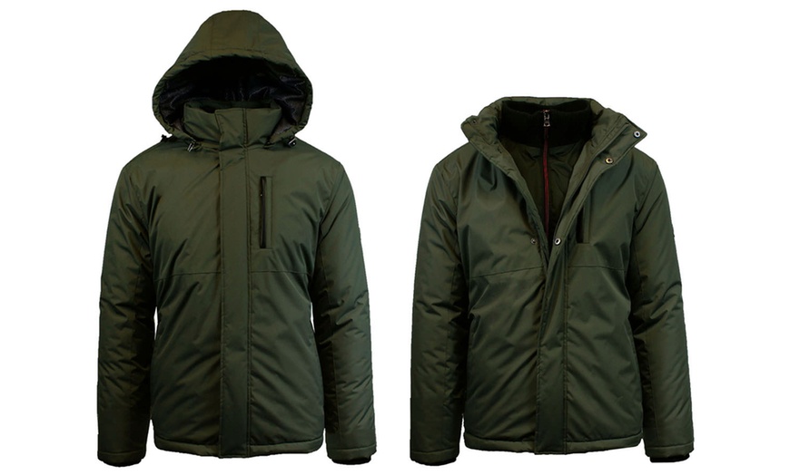 Image 5: Spire By Galaxy Men's Heavyweight Jackets with Detachable Hood