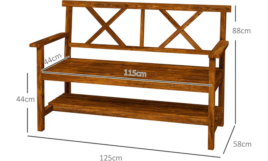 Image 23: Outsunny Outdoor Bench, Picnic, Wooden or Aluminium