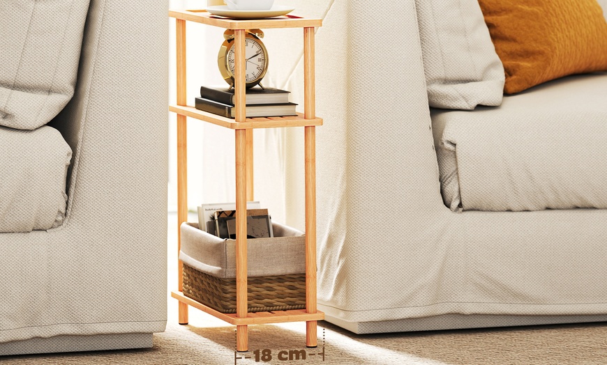 Image 3: HOMCOM 3-Tier Slim End Table