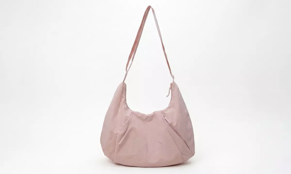 Nylon Crescent Crossbody Bag with Adjustable Strap for Women