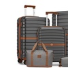 Image 1: KONO 1 or 3-Piece Grey Brown PC Luggage and Travel Bag Set 