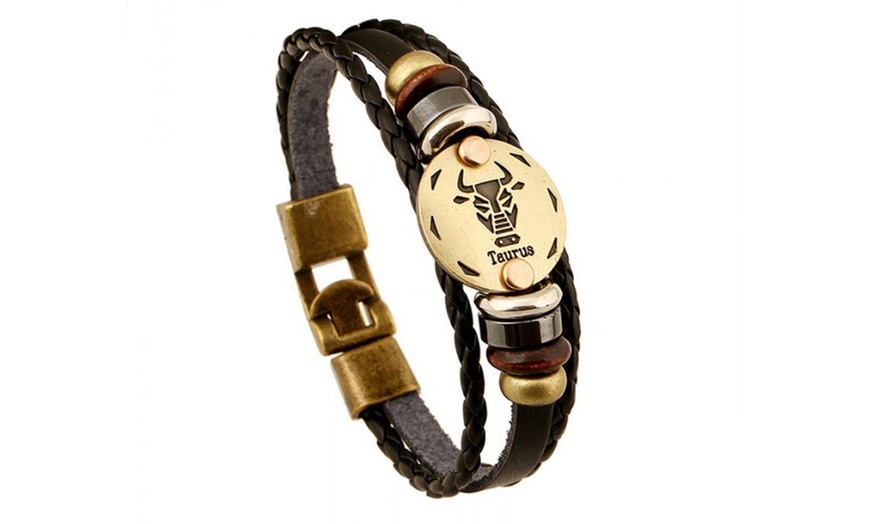 Image 12: Bracciale unisex con segno zodiacale