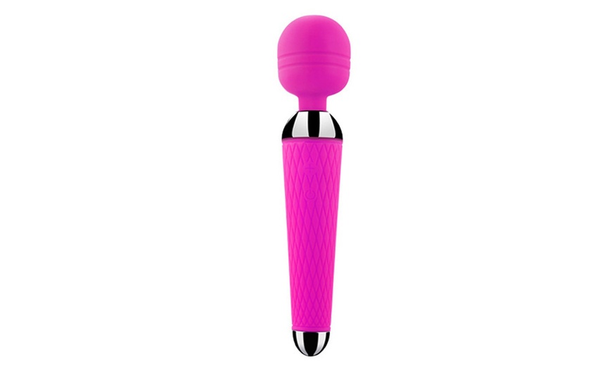 Image 2: Multi Speed USB Rechargable Personal Neck Full Body Wand Vibrator Massager