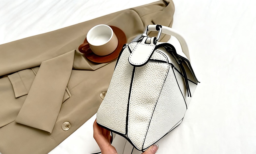 Image 7: Solid Colour Geometric Crossbody Bag