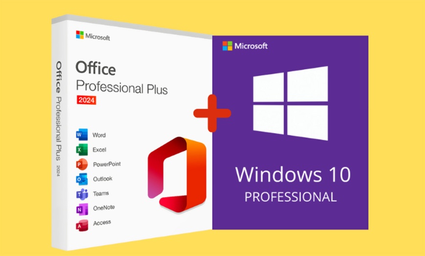 Image 1: Microsoft Office 2024 & Windows 10 Pro Lifetime License & Instant Key