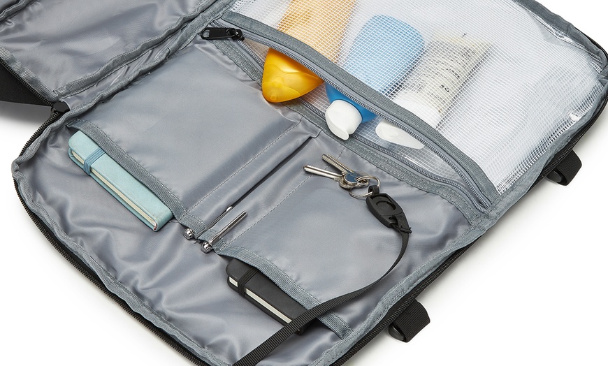 Image 4: KONO PVC Coated Water-Resistant Backpack Travel Business Laptop Bag