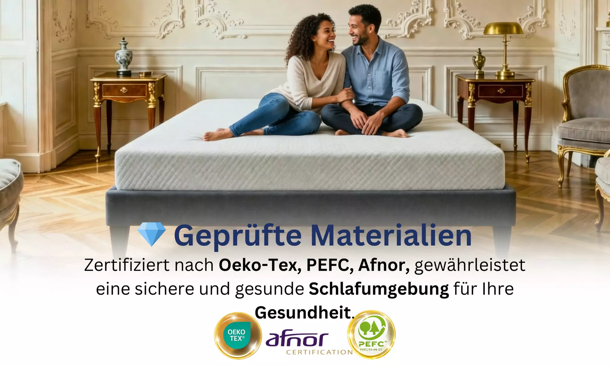 Bettgestell ANTHRA opt. mit Matratze