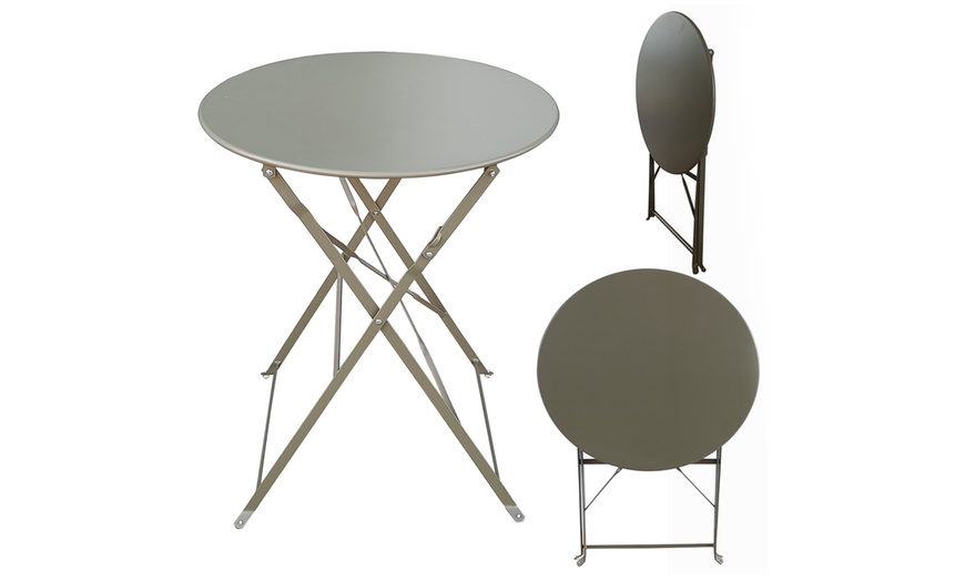 Image 8: Folding Metal Bistro Garden Furniture Set