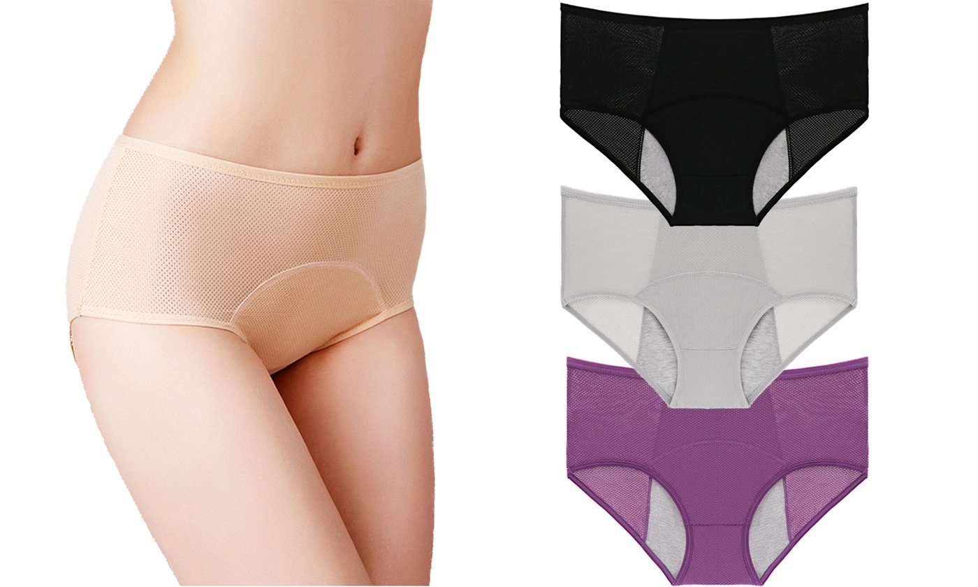 2-Pack Women's Period Panties Menstrual Underwear with Absorbent Brief