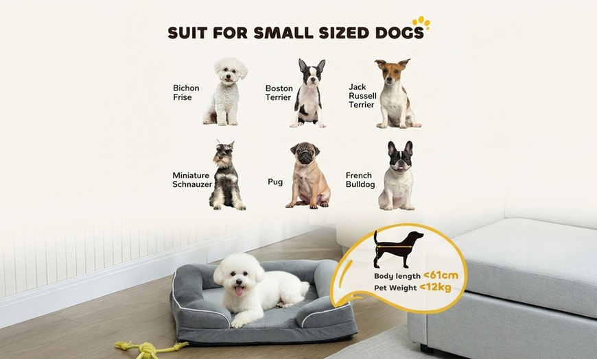 Image 5: PawHut Cooling Gel Memory Foam Dog Bed with Bolster