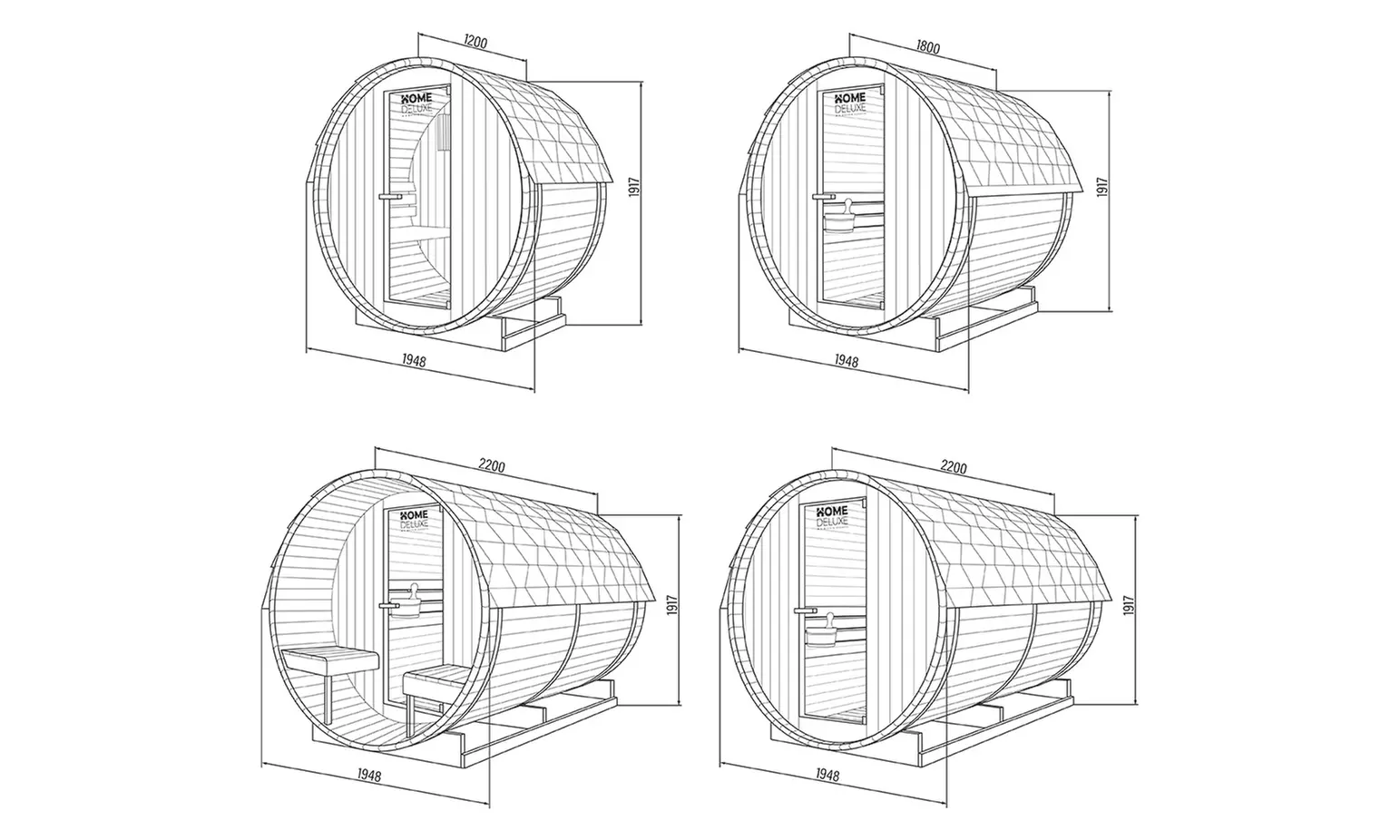 Home Deluxe Outdoor Fasssauna LAHTI für 2 Personen inklusive Zubehör
