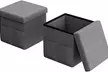 Lavish Home Foldable Storage Cube Ottoman with Pockets - Second Medium