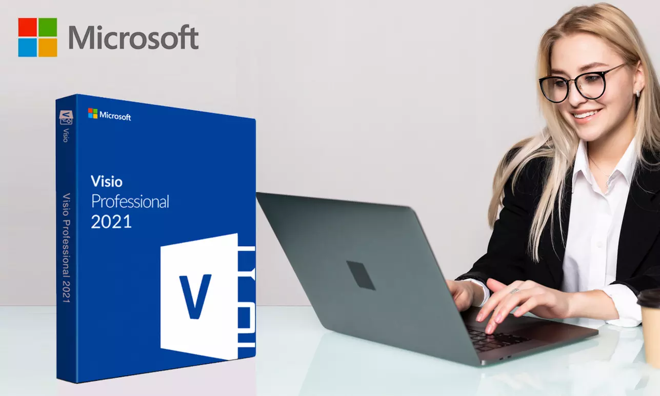 Microsoft Visio 2021 lub Project 2021 z kursami online na platformie Yvar (do -90%) - Primary Image