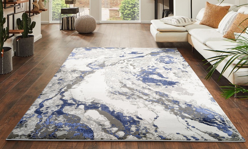 Image 31: Modern Abstract Emperor Contemporary Thick Rug