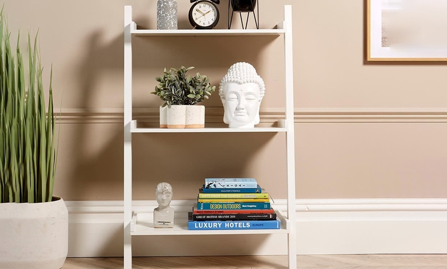 Image 4: Three or Five Tier Storage Ladder Shelves