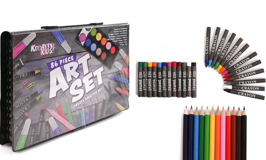 Image 1: Kreative Kids 86-Piece Art and Craft Set
