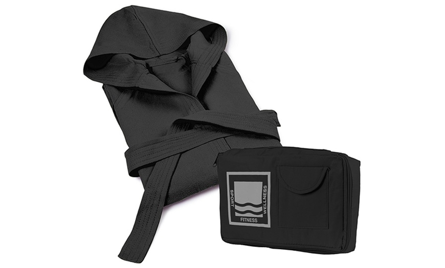 Image 34: Sneldrogend microfiber badjas met capuchon