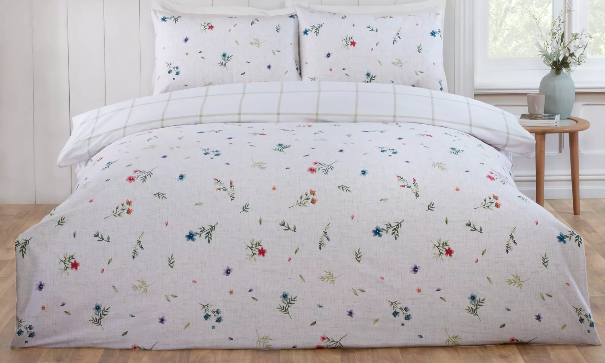 Brushed Cotton Meadow Floral Bedding - Duvet Set or Bed Sheet Set