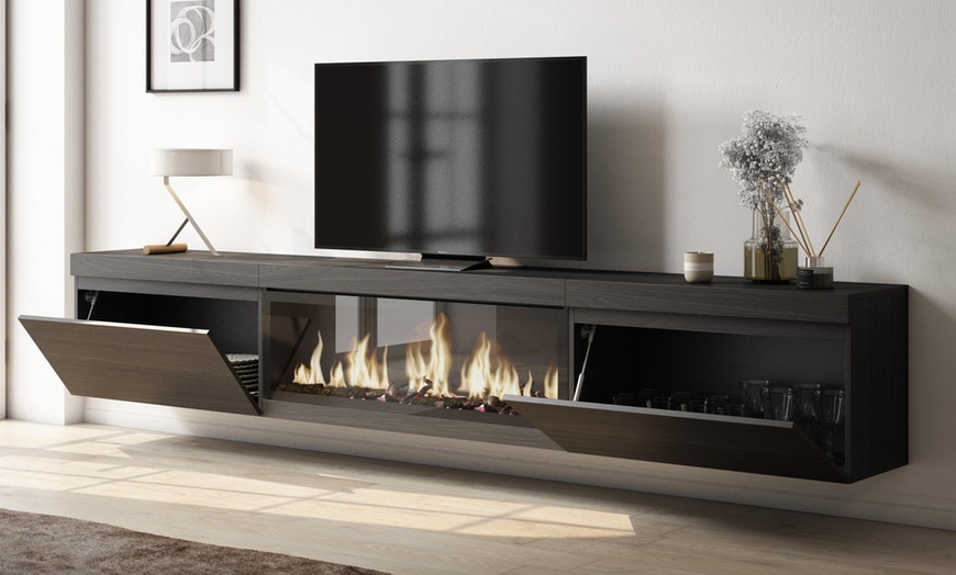 Image 15: Meuble TV suspendu avec grande capacité de rangement  