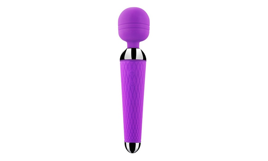 Image 3: Multi Speed USB Rechargable Personal Neck Full Body Wand Vibrator Massager