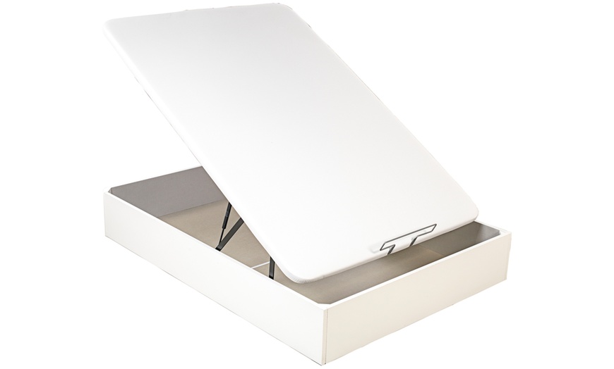 Image 8: Canapé Abatible Altura 32cm Blanco ENVIO Y MONTAJE GRATIS, Gran Capacidad, Madera, Tapa 3D