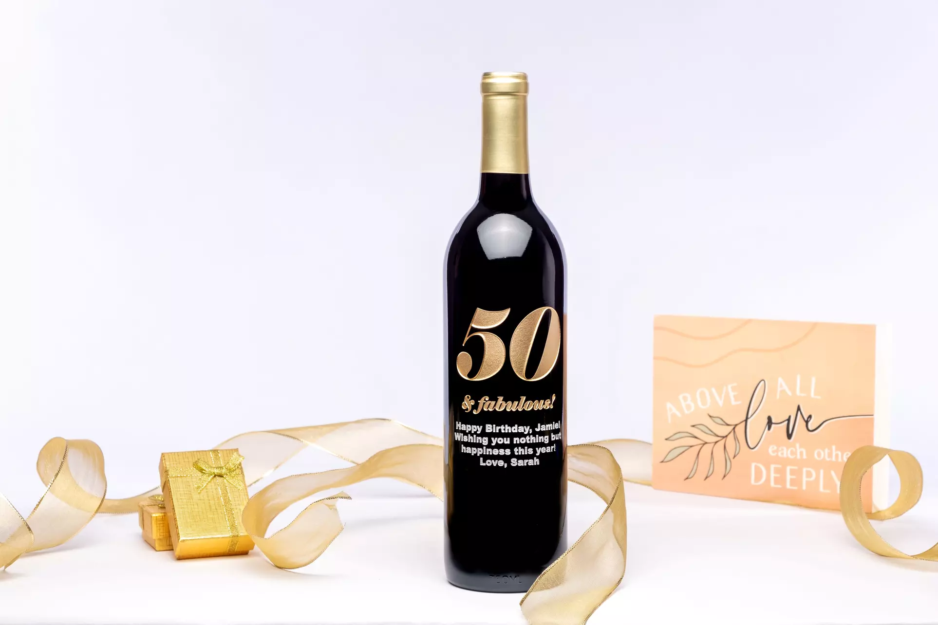 Personalized Birthday Gift - Custom Etched Wine Bottle