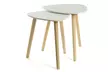 Juego de 2 mesas auxiliares de estilo nórdico en color blanco y con patas de madera, con envío gratuito - Second Medium