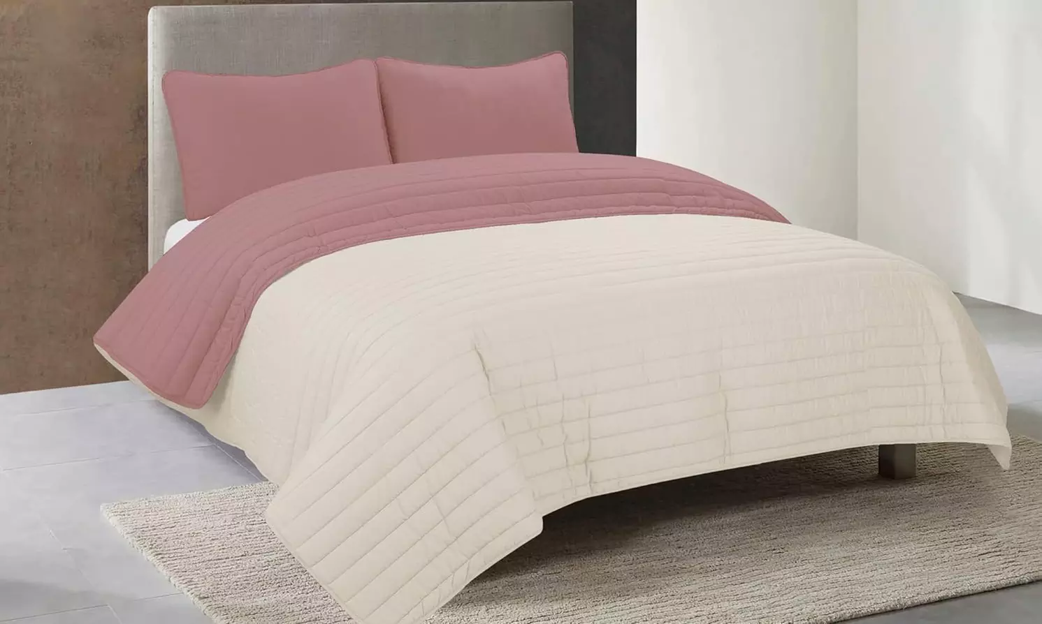 Couverture matelassée double bicolore, coloris au choix - Image 4