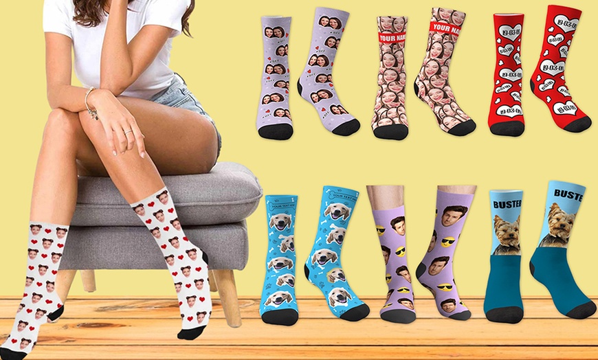 Image 1: Custom Socks