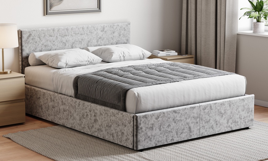 Image 6: Veronica Fabric Ottoman Bed