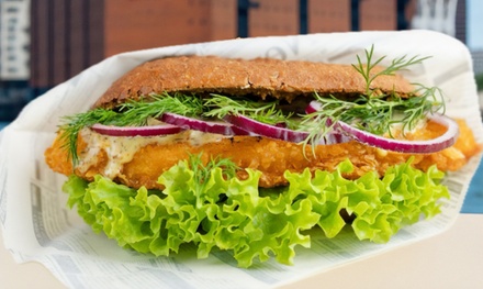 1x Fischbrötchen nach Wahl inkl. selbstgemachtem Hausschnaps - Kleine Haie Grosse Fische